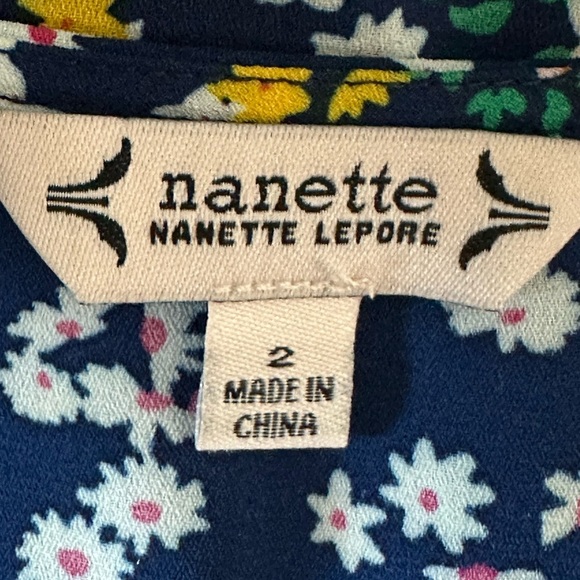 👗 Nanette Lepore Asymmetrical Dress - Navy Blue Floral (Size US 2, UK 6) 🌸 - Picture 11 of 13